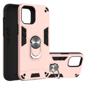 For iPhone 12 Pro Max Armour Series PC + TPU Protective Case with Ring Holder(Rose Gold) (OEM)