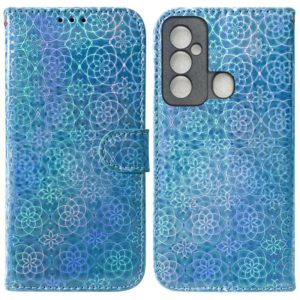 For Tecno Spark 6 GO Colorful Magnetic Buckle Leather Phone Case(Blue) (OEM)