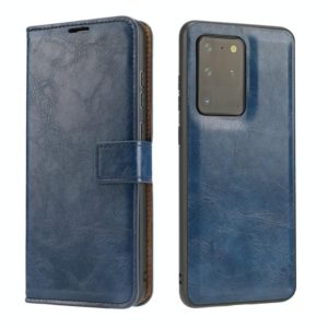 For Samsung Galaxy S20 Ultra Crazy Horse Texture Detachable Magnetic Back Cover Horizontal Flip Leather Case with Holder & Card Slots & Photo Frame & Wallet(Blue) (OEM)