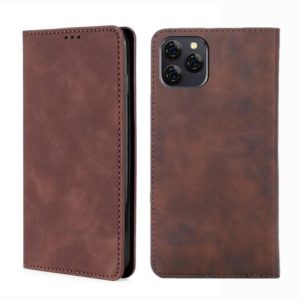 For Blackview A95 Skin Feel Magnetic Horizontal Flip Leather Phone Case(Dark Brown) (OEM)