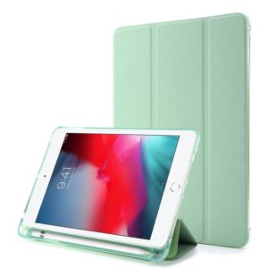 For iPad Mini (2019) Airbag Horizontal Flip Leather Case with Three-fold Holder & Pen Holder(Mint Green) (OEM)