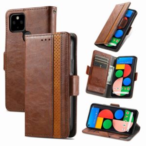 For Google Pixel 5a 5G CaseNeo Business Splicing Dual Magnetic Buckle Horizontal Flip PU Leather Case with Holder & Card Slots & Wallet(Brown) (OEM)