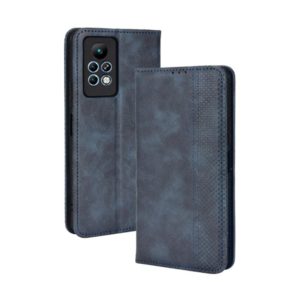 For Infinix Note 11 Pro Magnetic Buckle Retro Texture Leather Phone Case(Blue) (OEM)