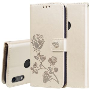 Rose Embossed Horizontal Flip PU Leather Case for Huawei Honor 8A/Y6 2019, with Holder & Card Slots & Wallet(Gold) (OEM)