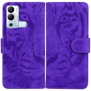 For Infinix Hot 12i Tiger Embossing Pattern Horizontal Flip Leather Phone Case(Purple) (OEM)