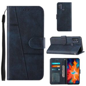 For Motorola Moto G50 Stitching Calf Texture Buckle Leather Phone Case(Blue) (OEM)