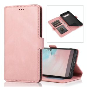For Samsung Galaxy S10 Plus Retro Magnetic Closing Clasp Horizontal Flip Leather Case with Holder & Card Slots & Photo Frame & Wallet(Rose Gold) (OEM)