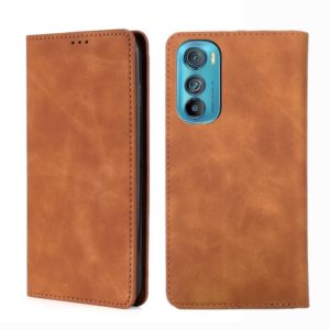 For Motorola Edge 30 Skin Feel Magnetic Horizontal Flip Leather Phone Case(Light Brown) (OEM)