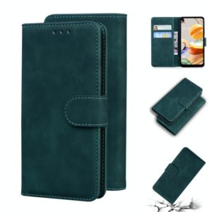 For LG K61 Skin Feel Pure Color Flip Leather Phone Case(Green) (OEM)