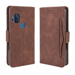 For Motorola One Hyper Wallet Style Skin Feel Calf Pattern Leather Case with Separate Card Slots & Holder & Wallet & Photo Frame(Brown) (OEM)