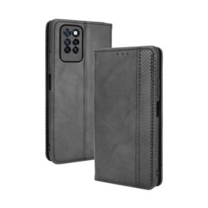 For Infinix Note 10 Pro / 10 Pro NFC Magnetic Buckle Retro Crazy Horse Texture Horizontal Flip Leather Case with Holder & Card Slots & Photo Frame(Black) (OEM)