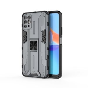 For Honor Play 5T Youth Supersonic PC + TPU Shock-proof Phone Case with Holder(Grey) (OEM)