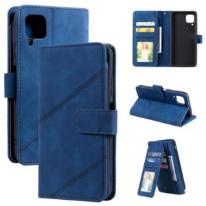 For Huawei P40 Lite Skin Feel Business Horizontal Flip PU Leather Case with Holder & Multi-Card Slots & Wallet & Lanyard & Photo Frame(Blue) (OEM)