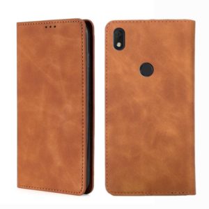 For Alcatel Axel / Lumos Skin Feel Magnetic Horizontal Flip Leather Phone Case(Light Brown) (OEM)