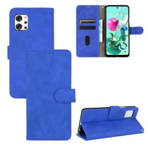 For LG Q92 5G Solid Color Skin Feel Magnetic Buckle Horizontal Flip Calf Texture PU Leather Case with Holder & Card Slots & Wallet(Blue) (OEM)