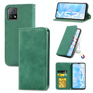 For vivo Y52S Retro Skin Feel Business Magnetic Horizontal Flip Leather Case With Holder & Card Slots & Wallet & Photo Frame(Green) (OEM)