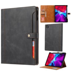 Calf Texture Double Fold Clasp Horizontal Flip Leather Case with Photo Frame & Holder & Card Slots & Wallet For iPad Air 2022 / 2020 10.9(Black) (OEM)