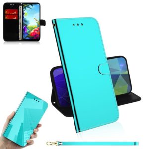 For LG K40S Mirror-like Magnetic Attraction Horizontal Flip Leather Case with Lanyard, Support Holder & Card Slot & Wallet(Mint Green) (OEM)