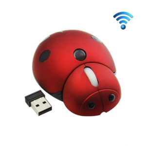CM0184 3000 DPI 3-keys Mini Ladybug 2.4G Wireless Mouse Personalized Wireless Mouse(Red) (OEM)