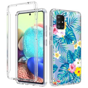 For Samsung Galaxy A71 5G 2 in 1 High Transparent Painted Shockproof PC + TPU Protective Case(Banana Leaf) (OEM)