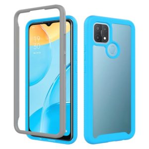 For OPPO A15 Starry Sky Solid Color Series Shockproof PC + TPU Protective Case(Sky Blue) (OEM)