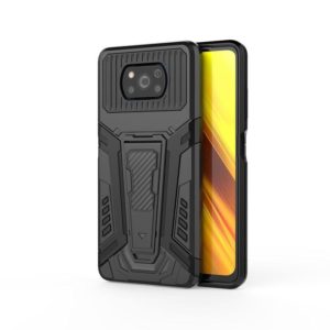 For Xiaomi Poco X3 War Chariot Series Armor All-inclusive Shockproof PC + TPU Protective Case with Invisible Holder(Black) (OEM)