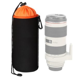 SLR Camera Lens Bag Micro Single Lens Bag Lens Inner Bile Bag Waterproof Protective Case Plus Velvet Thickening, Diameter: 10cm, Height: 25cm(Orange) (OEM)