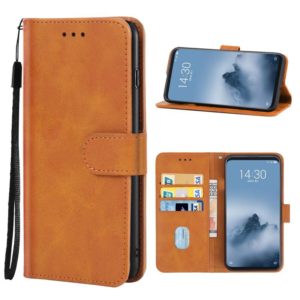 Leather Phone Case For Meizu 16 Plus(Brown) (OEM)