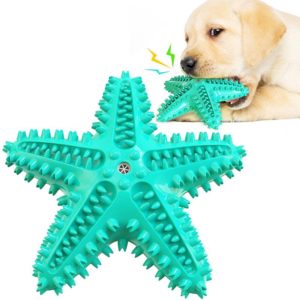 Starfish Voice Pet Dog Toy Molar Stick Leaking Food Dog Toothbrush(Lake Blue) (OEM)