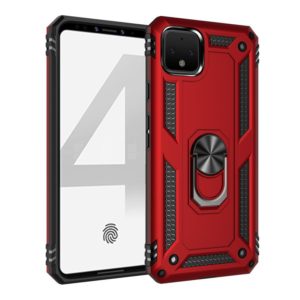 For Google Pixel 4 Shockproof TPU + PC Protective Case with 360 Degree Rotating Holder(Red) (OEM)