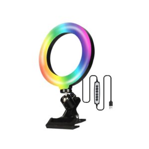 8W 6 inch RGB Ring Light Colorful Live Clips Fill Light Desktop Computer Video Conference Beauty Lamp (OEM)