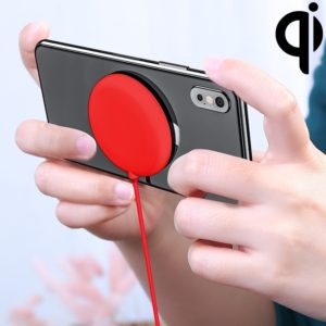 10W Portable Suction Cup Mobile Phone Fast Charging Wireless Charger, Length: 1.5m(Red) (OEM)