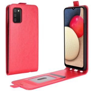 For Samsung Galaxy A02s (EU Version) R64 Texture Single Vertical Flip Leather Protective Case with Card Slots & Photo Frame(Red) (OEM)