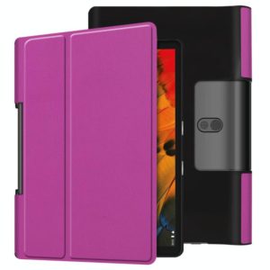 For Lenovo Yoga Smart Tab Custer Texture Horizontal Flip Leather Case with Two-folding Holder(Purple) (OEM)