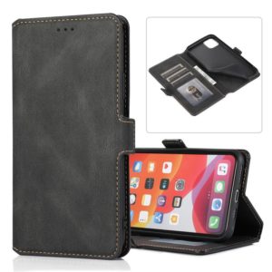 For iPhone 11 Pro Max Retro Magnetic Closing Clasp Horizontal Flip Leather Case with Holder & Card Slots & Photo Frame & Wallet(Black) (OEM)