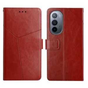 For Motorola Moto Edge X30 Y Stitching Horizontal Flip Leather Phone Case(Brown) (OEM)
