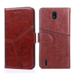 For Nokia C01 Plus / C1 2nd Edition Geometric Stitching Horizontal Flip Leather Phone Case(Dark Brown) (OEM)