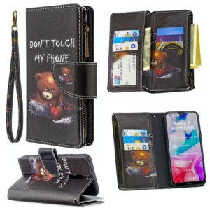 For Xiaomi Redmi 8 Colored Drawing Pattern Zipper Horizontal Flip Leather Case with Holder & Card Slots & Wallet(Bear) (OEM)