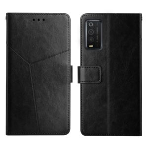 For TCL 205 Y Stitching Horizontal Flip Leather Phone Case(Black) (OEM)