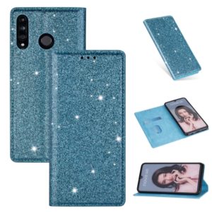 For Huawei P30 Lite Ultrathin Glitter Magnetic Horizontal Flip Leather Case with Holder & Card Slots(Sky Blue) (OEM)