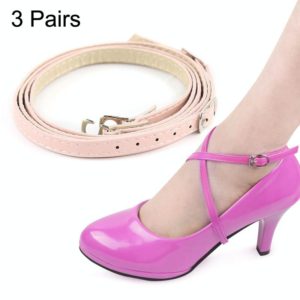 Cross Section High Heels Leather Shoes Anti-Heel Laces(Pink) (OEM)