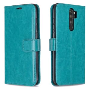 For Xiaomi Redmi Note 8 Pro Crazy Horse Texture Horizontal Flip Leather Case with Holder & Card Slots & Wallet & Photo Frame(Blue) (OEM)