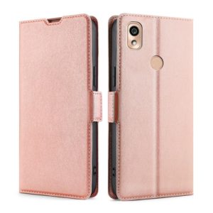 For Kyocera KY-51B Ultra-thin Voltage Side Buckle PU + TPU Leather Phone Case(Rose Gold) (OEM)