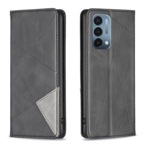 For OnePlus Nord N200 5G Prismatic Invisible Magnetic Leather Phone Case(Black) (OEM)
