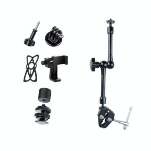 11 inch Adjustable Friction Articulating Magic Arm + Large Claws Clips with Phone Clamp(Black) (OEM)