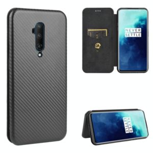 For OnePlus 7T Pro Carbon Fiber Texture Horizontal Flip TPU + PC + PU Leather Case with Card Slot(Black) (OEM)