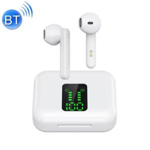 P100pro TWS Bluetooth 5.0 Touch Wireless Bluetooth Earphone with Charging Box & LED Smart Digital Display, Support Siri & Call(White) (OEM)