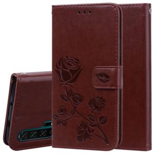 Rose Embossed Horizontal Flip PU Leather Case with Holder & Card Slots & Wallet for Huawei Honor 20 Pro(Brown) (OEM)