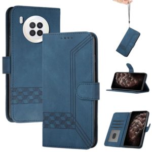 For Huawei nova 8i Cubic Skin Feel Flip Leather Phone Case(Royal Blue) (OEM)