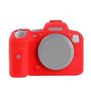 For Canon EOS R6 Litchi Texure Soft Silicone Case(Red) (OEM)